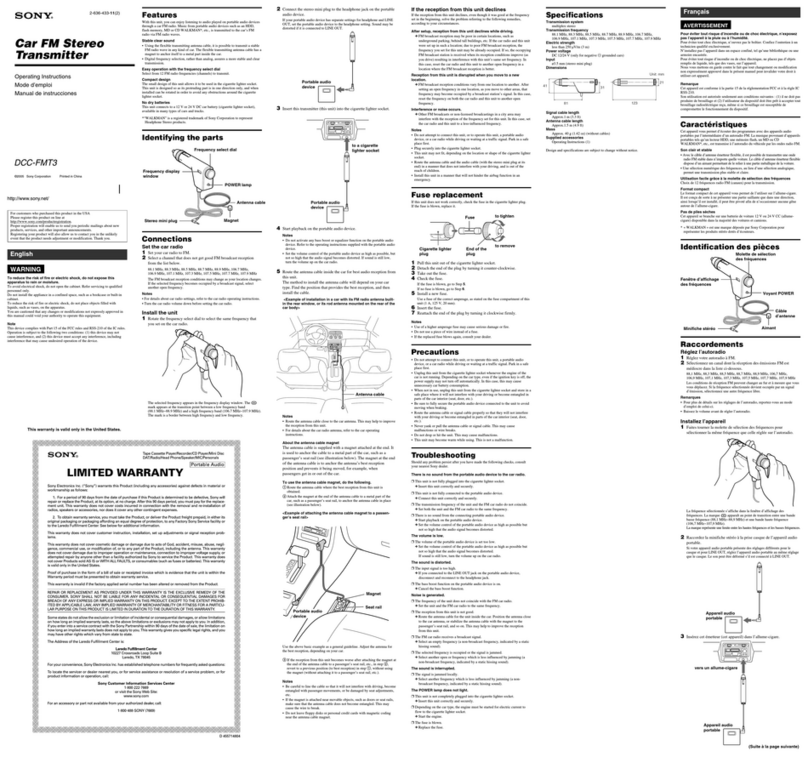 Sony DCC-FMT3 operating instructions