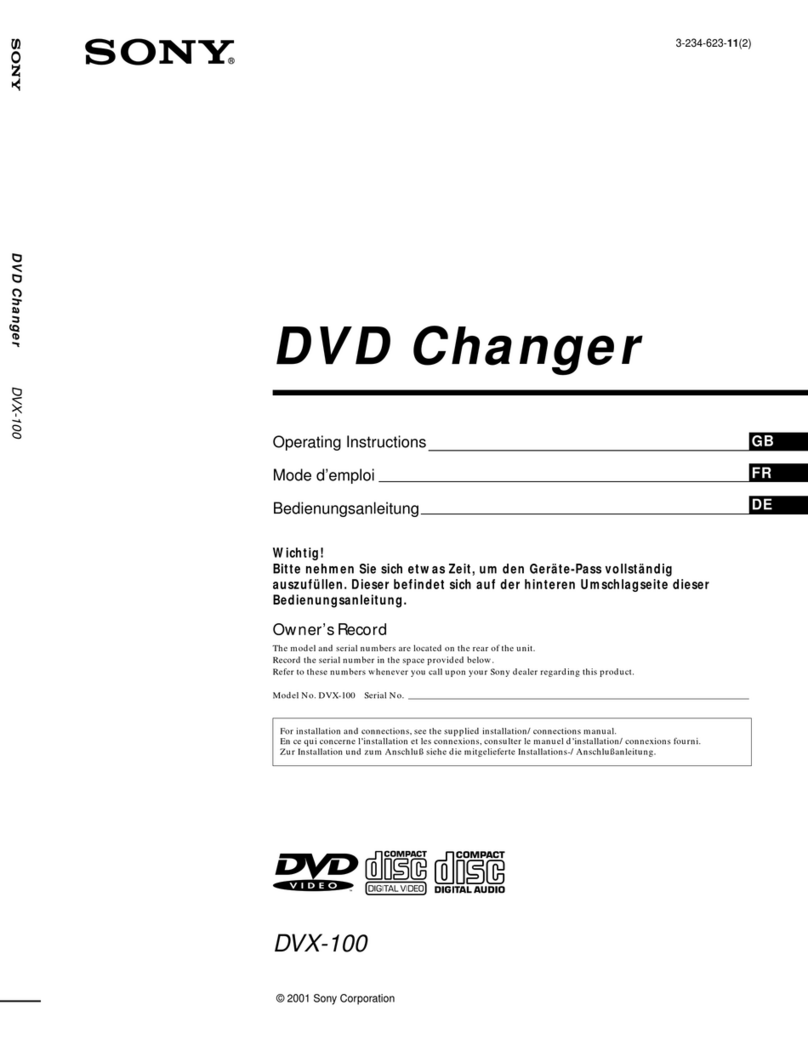Sony DVX-100 - 10 Disc Dvd Changer User manual