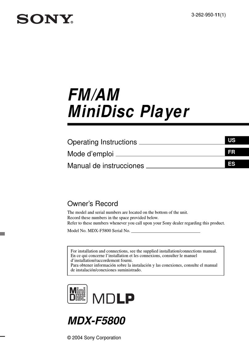 Sony MDX-F5800 operating instructions