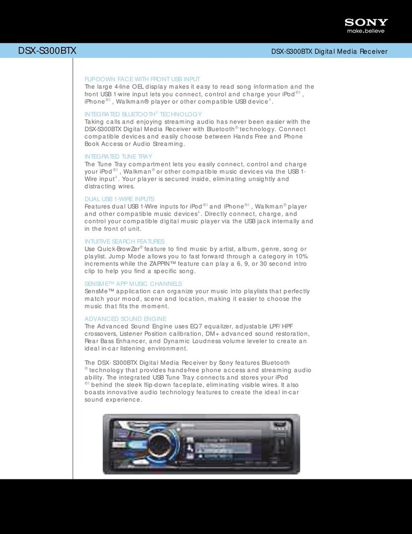 Sony DSX-S300BTX Specification sheet