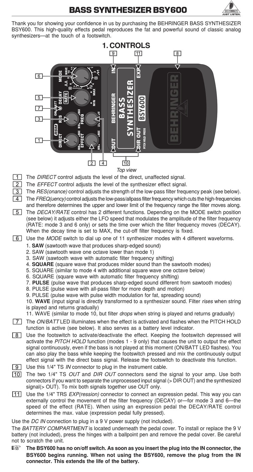 Behringer BSY600 User manual