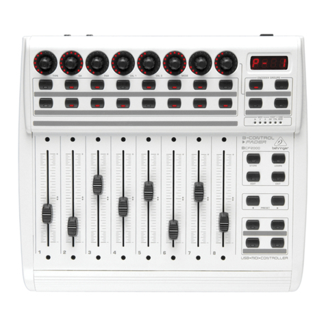 Behringer B-Control Fader BCF2000 User manual