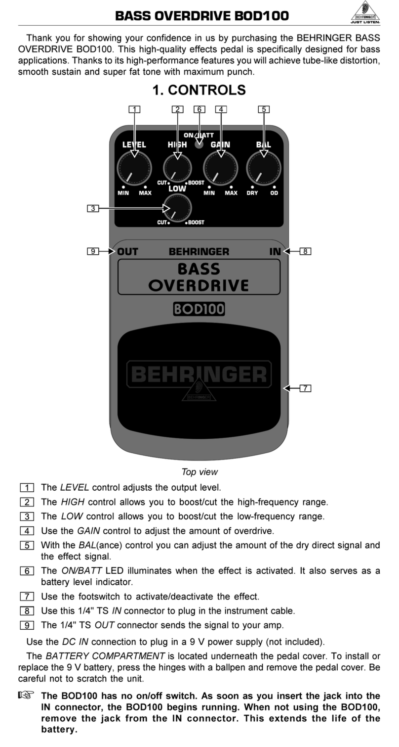 Behringer BOD100 User manual