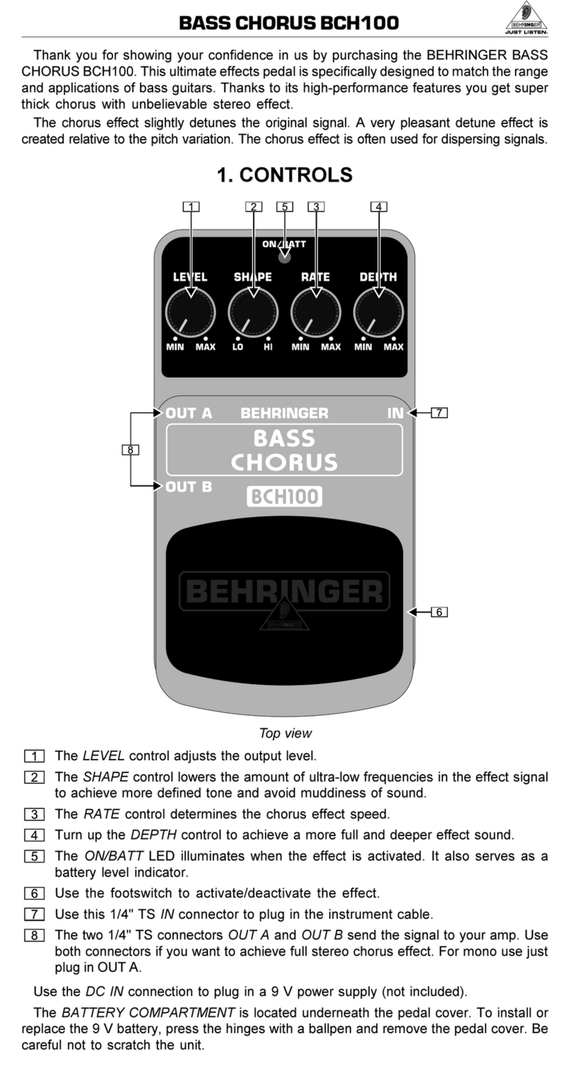 Behringer BCH100 User manual