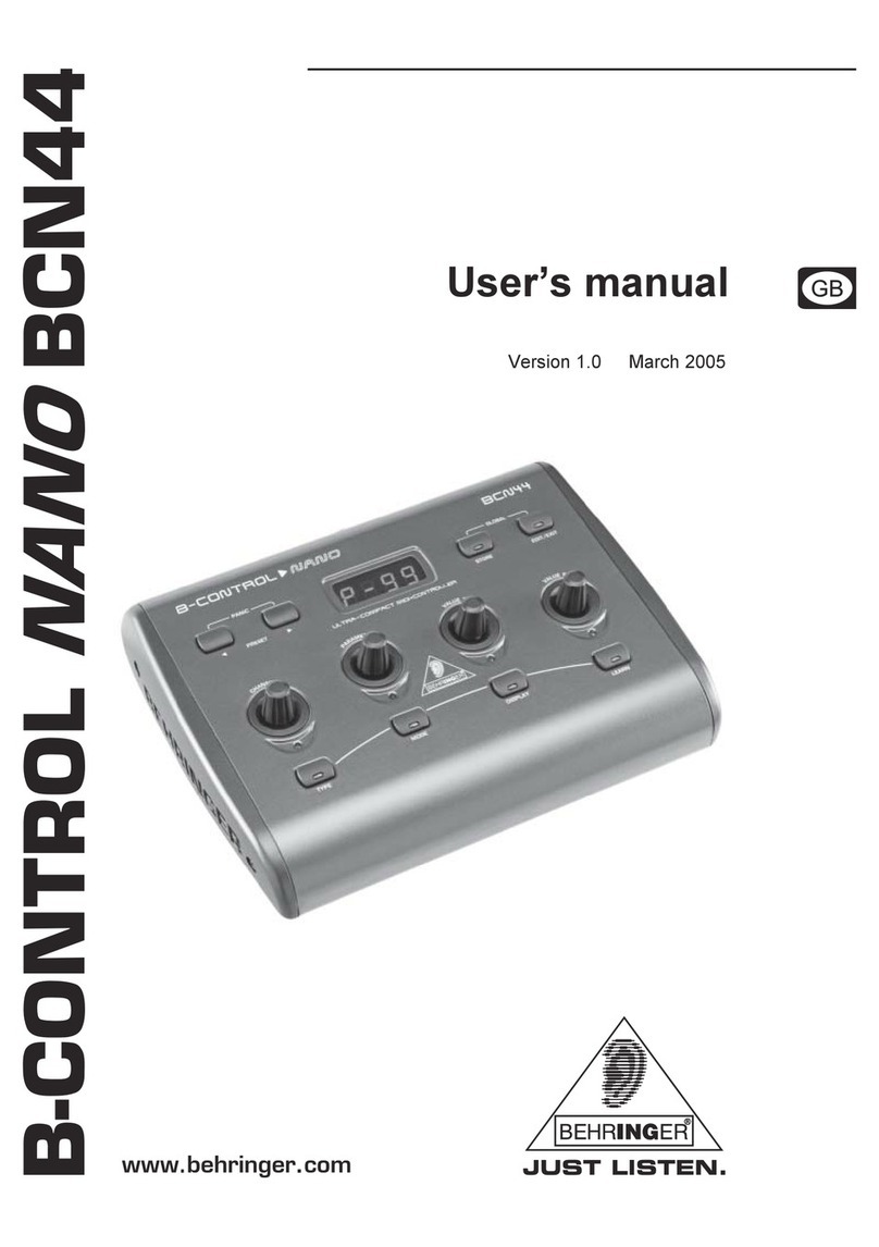 Behringer B-Control NANO BCN44 User manual
