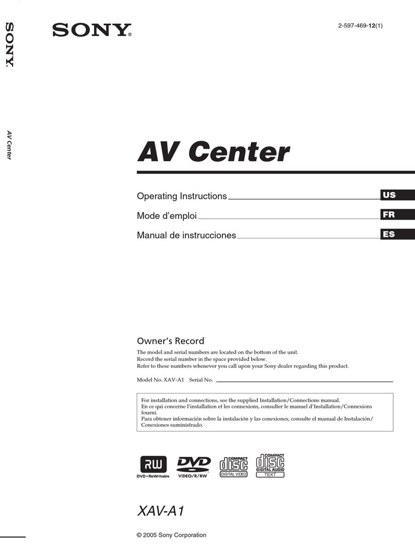 Sony XAV-A1 - Av Center operating instructions