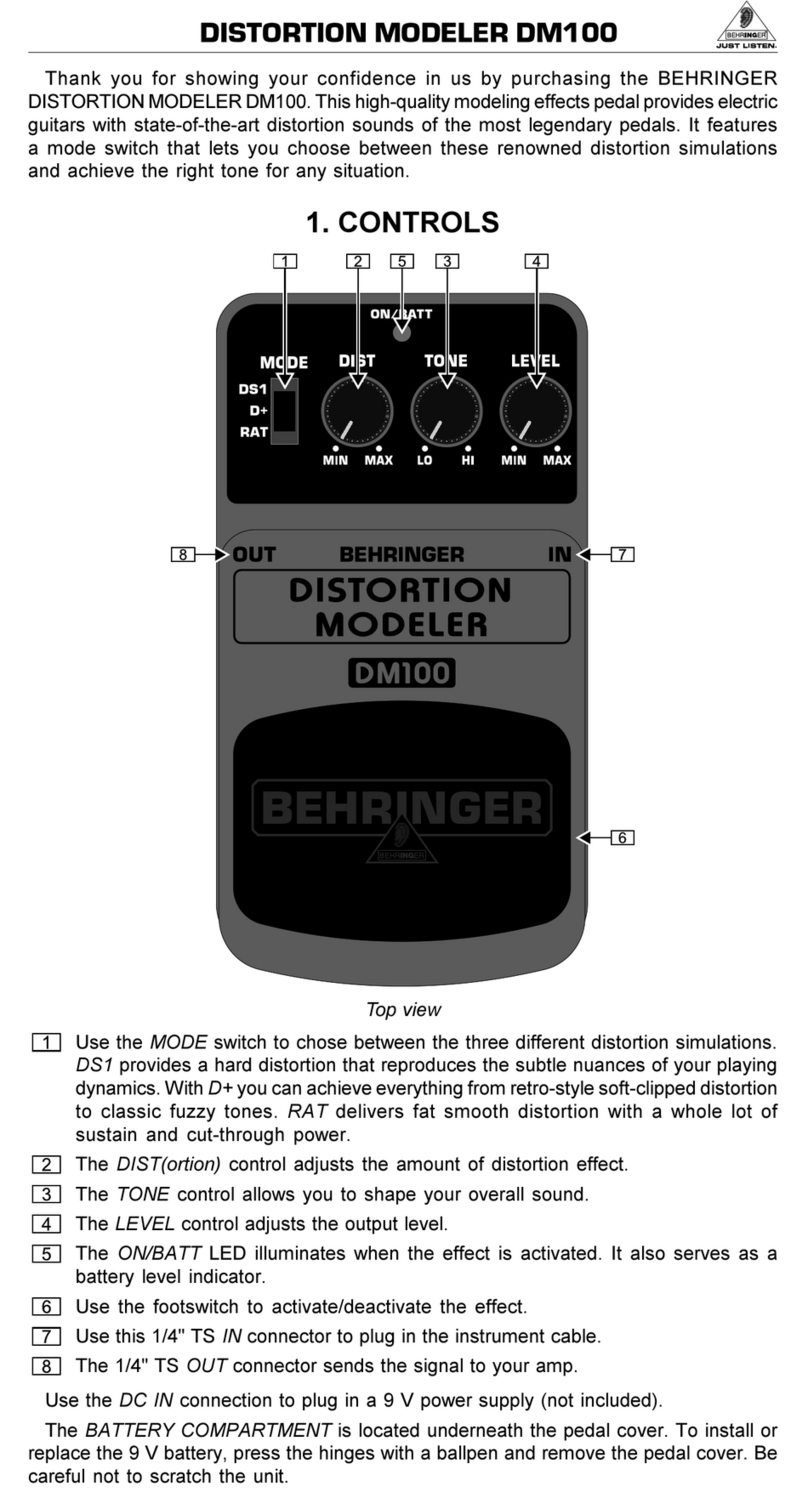 Behringer DM100 user guide