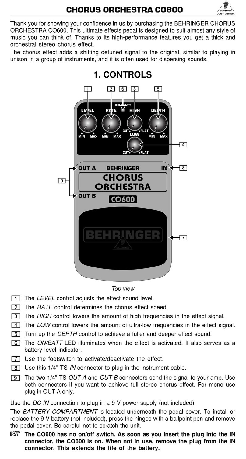 Behringer CO600 User manual