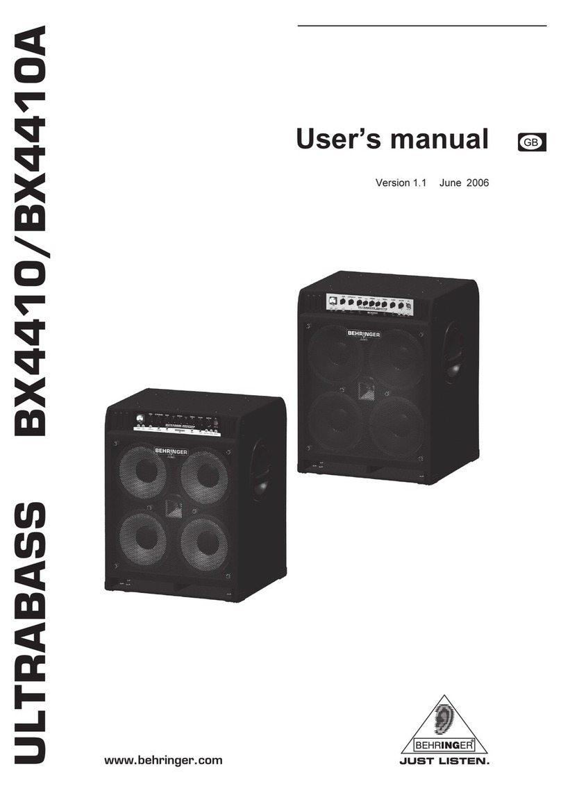 Behringer Ultrabass BX4410 User manual Behringer Ultrabass BX4410 User manual