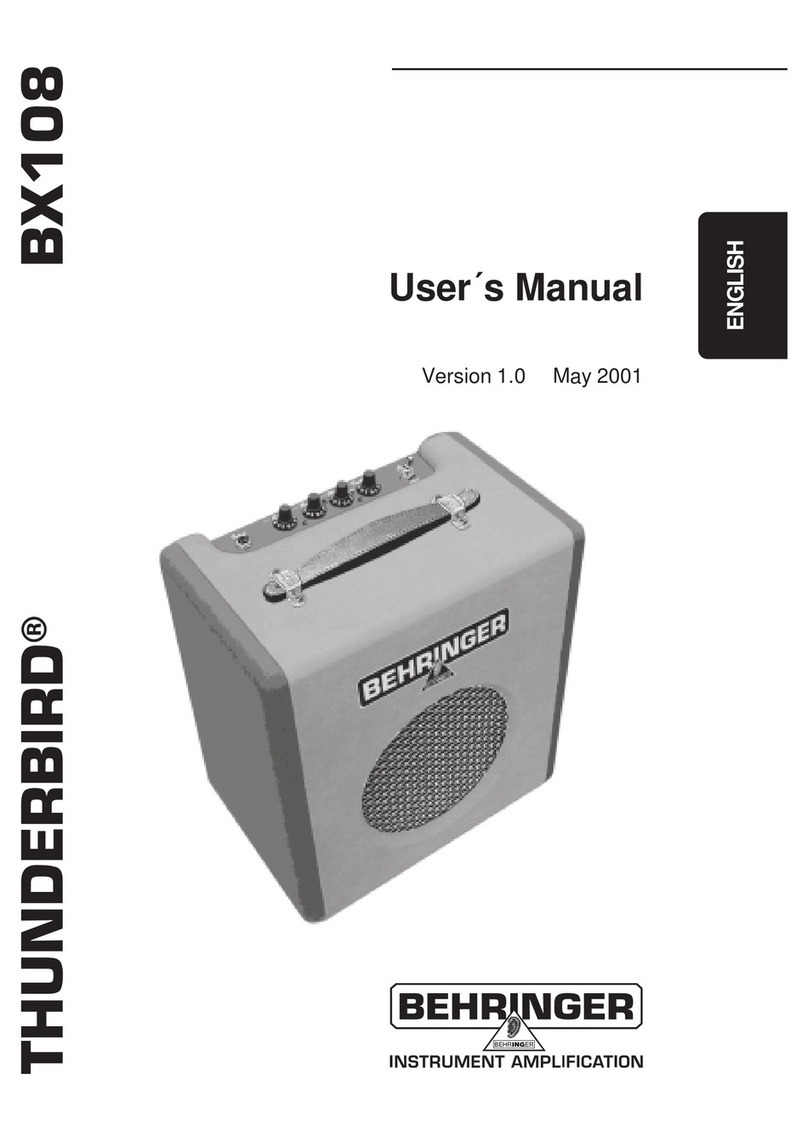 Behringer Thunderbird BX108 User manual
