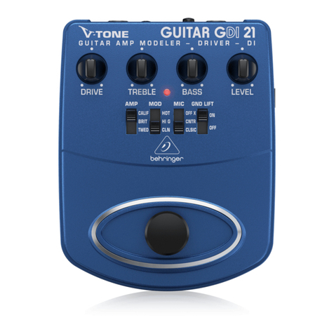 Behringer V-Tone Guitar GDI21 User manual
