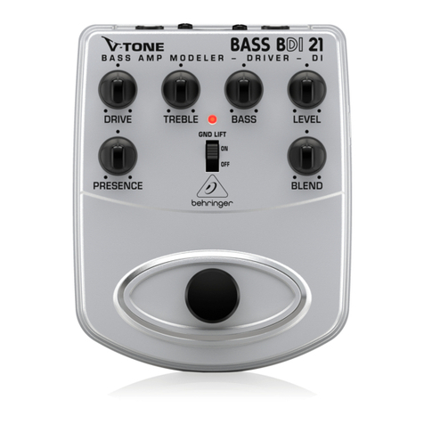 Behringer V-Tone Bass BDI21 User manual
