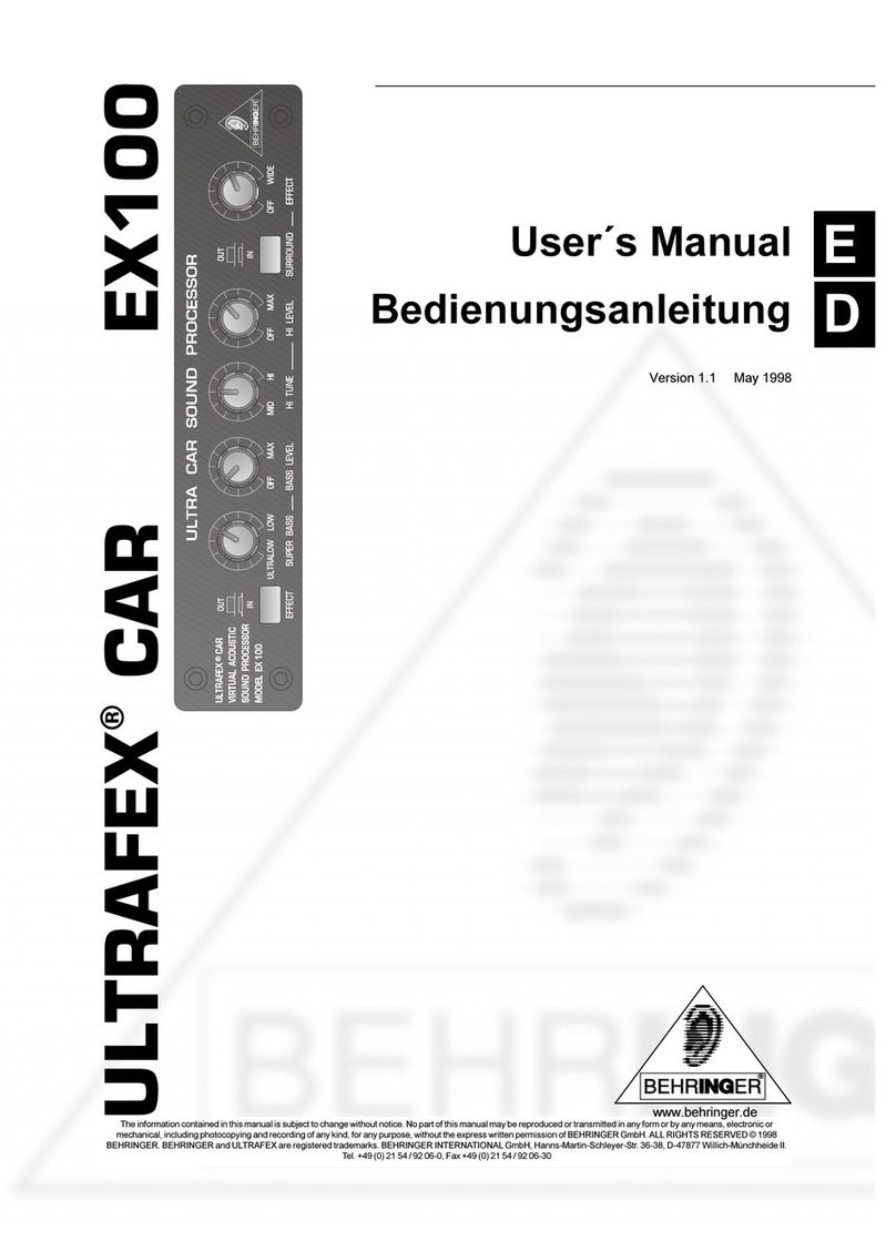 Behringer Ultrafex Car EX100 user manual
