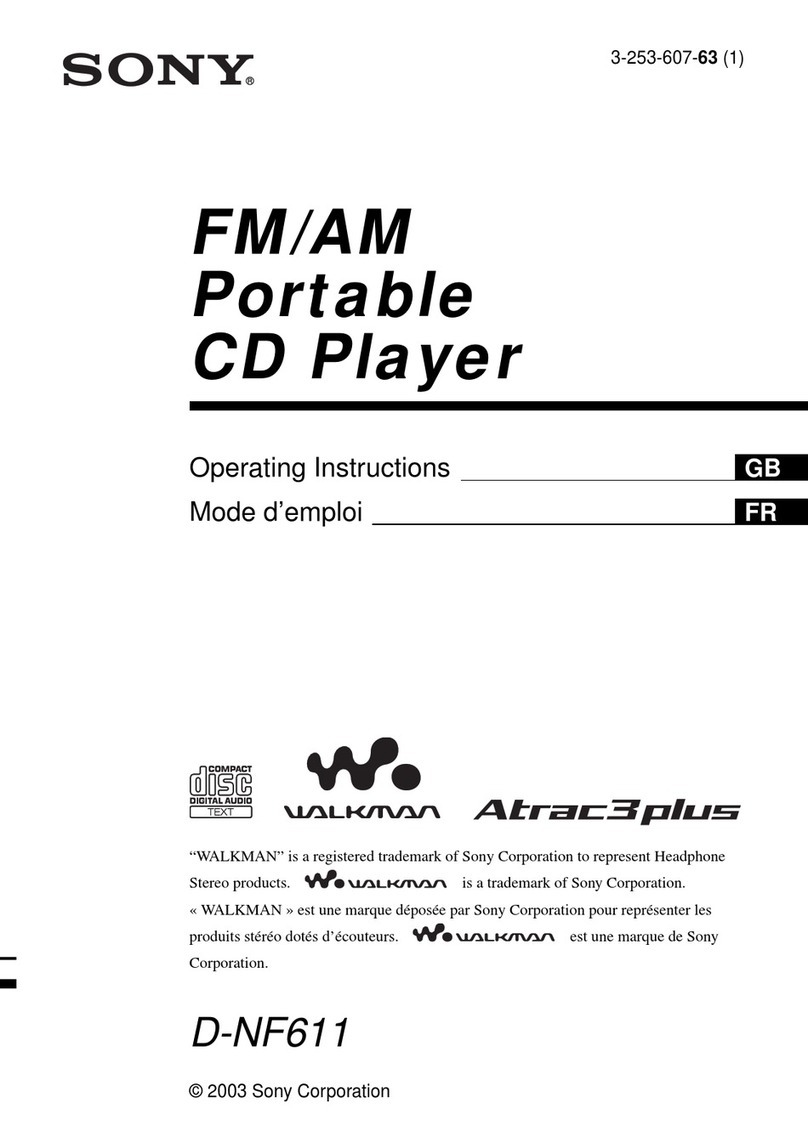 Sony D-NF611 - Portable Cd Player User manual