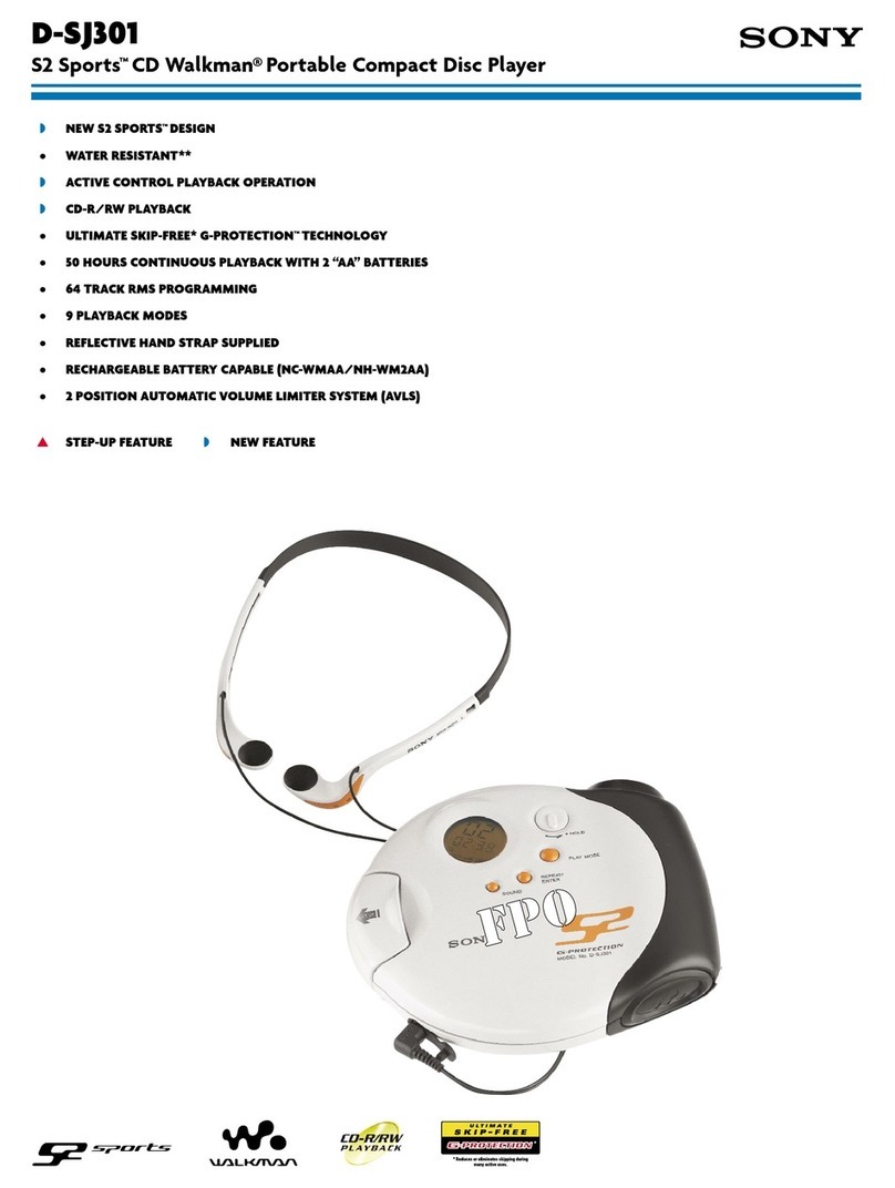 Sony DSJ301 - S2 Sports CD Walkman User manual