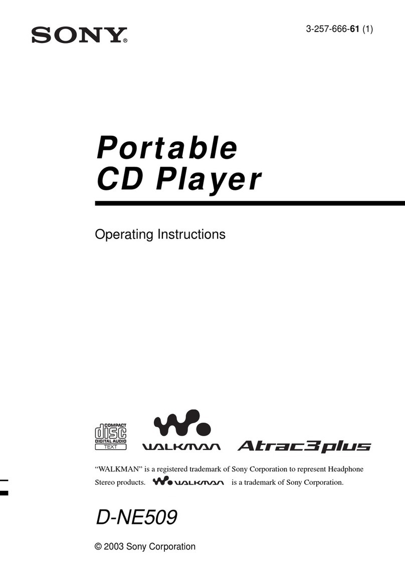 Sony CD Walkman D-NE509 User manual Sony CD Walkman D-NE509 User manual