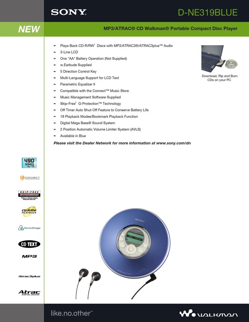 Sony Walkman D-NE319 User manual Sony Walkman D-NE319 User manual