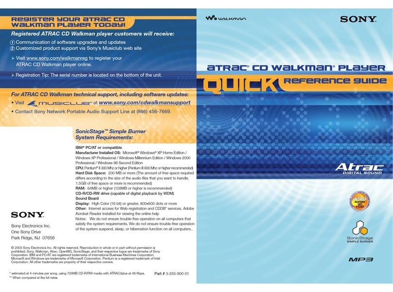 Sony D-NE1 ATRAC  Guide Quick reference guide