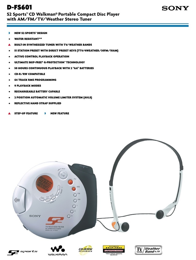 Sony Walkman D-FS601 Specifications