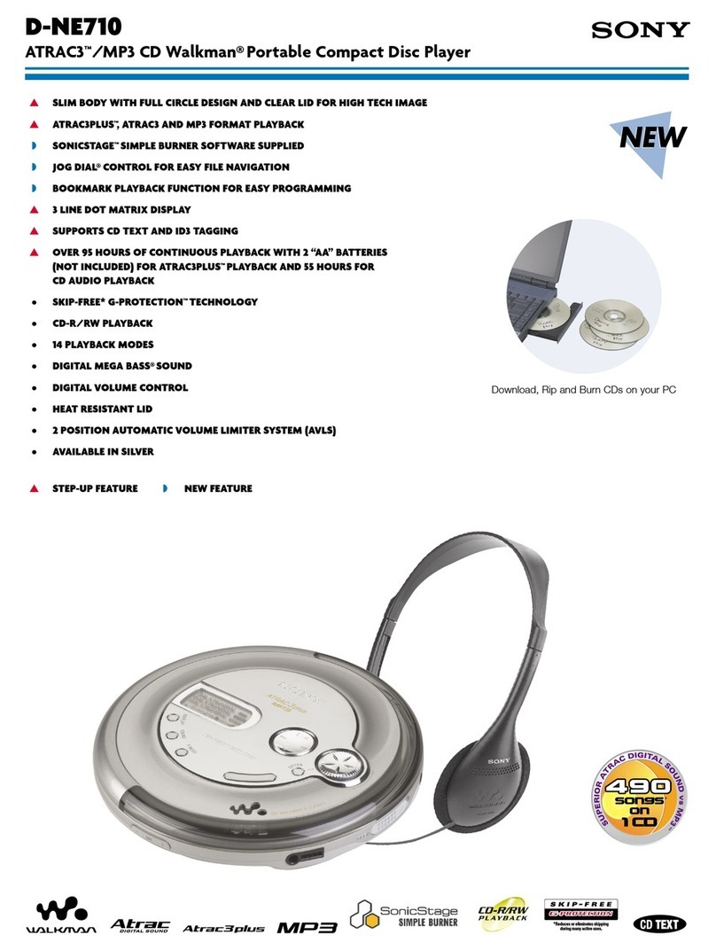 Sony D-NE710 ATRAC  Guide Specifications