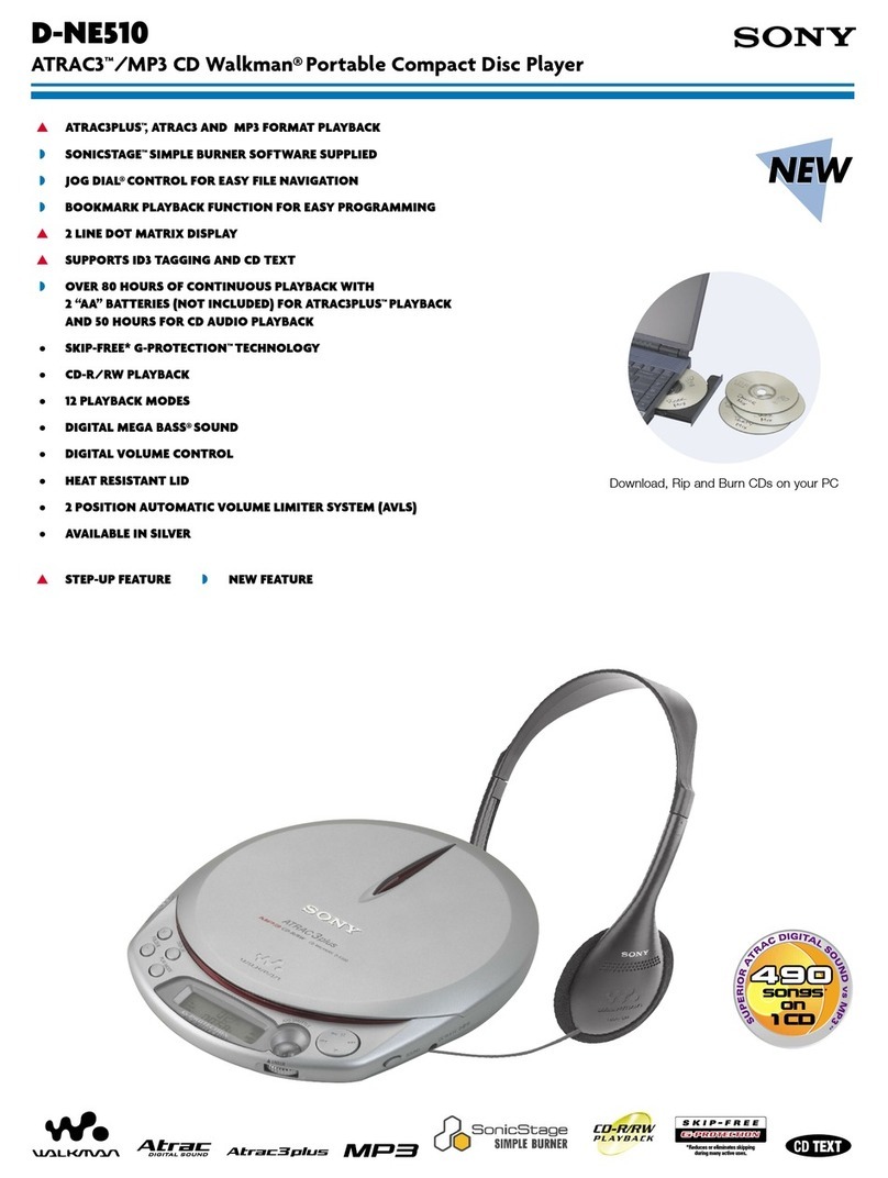 Sony D-NE510 ATRAC  Guide User manual
