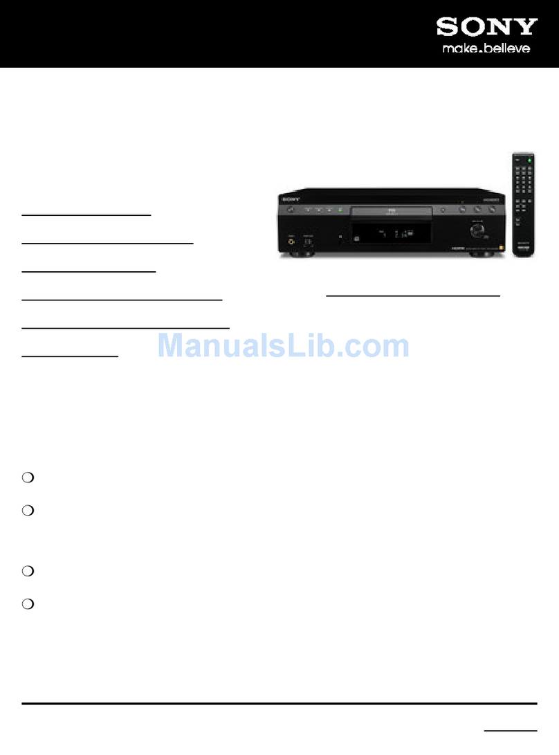 Sony SCD-XA5400ES - Es Super Audio Cd Player User manual