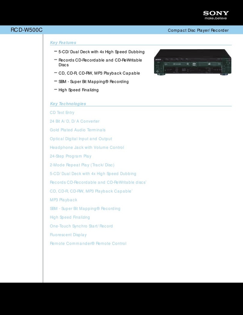 Sony RCDW500C - Compact Disc Player User manual