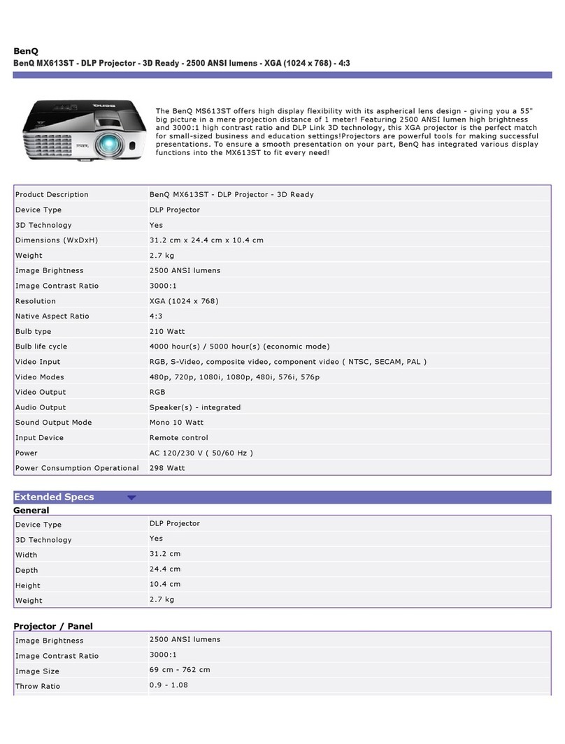 BenQ MX613ST Specifications