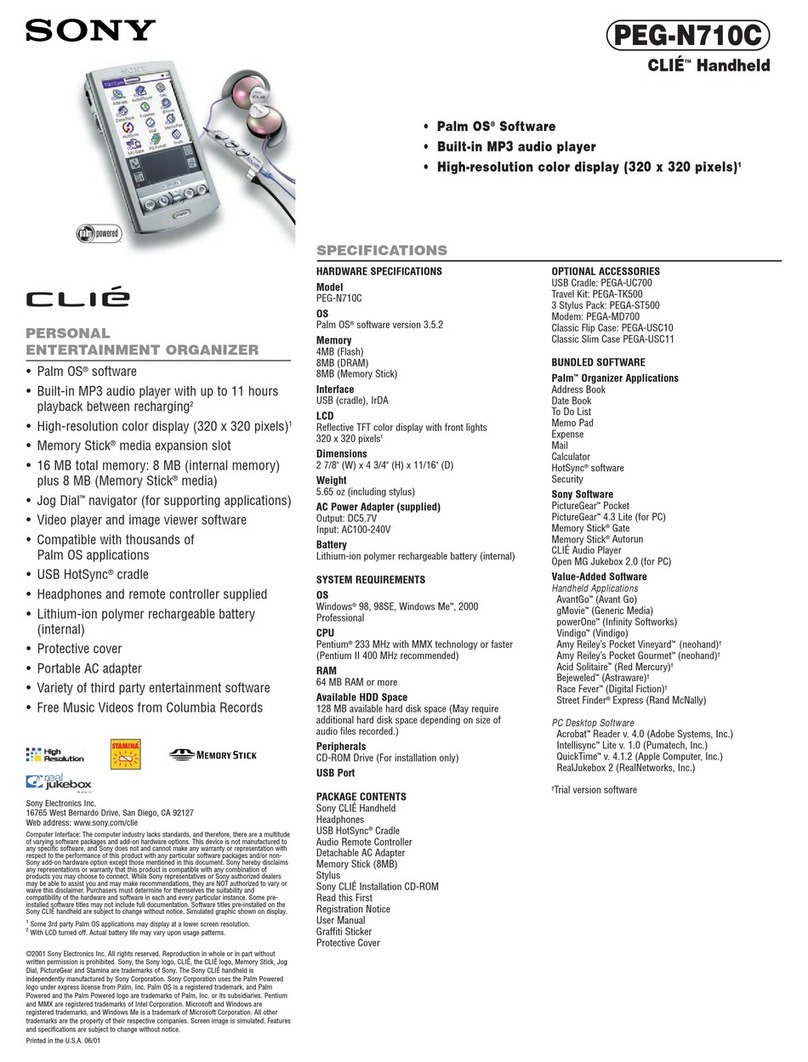 Sony CLIE PEG-N710C User manual