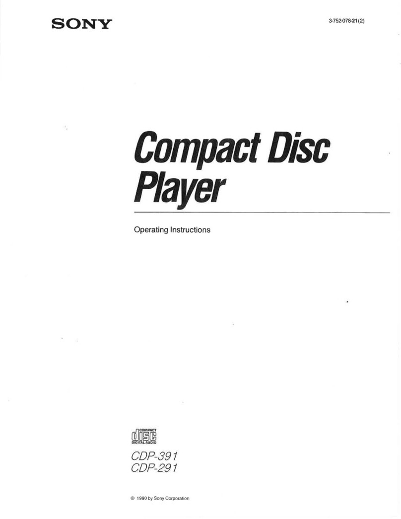 Sony CDP-391 - Compact Disc Player User manual