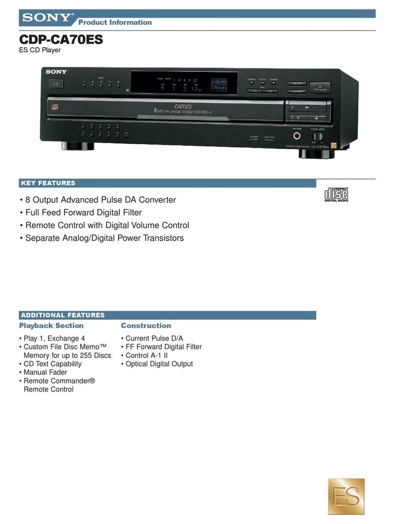 Sony CDP-CA70ES - Compact Disc Player User manual
