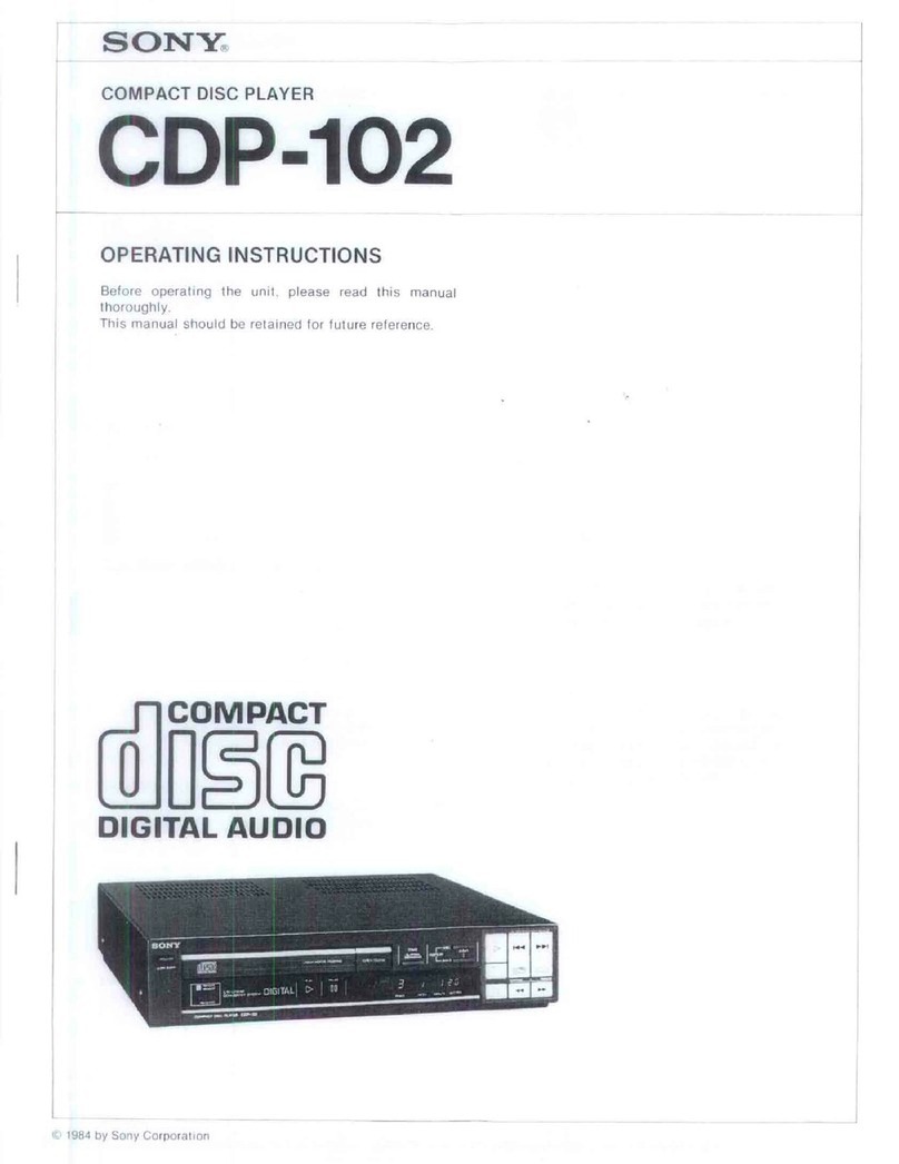 Sony CDP-102 - Compact Disc Player User manual