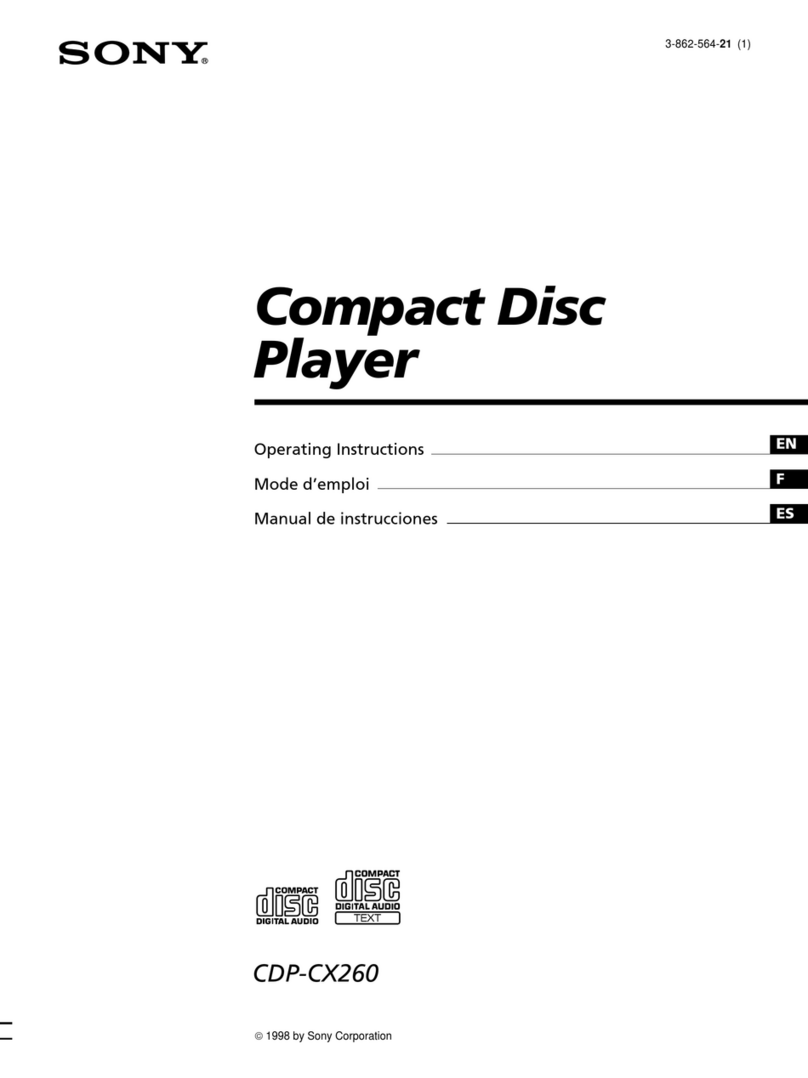 Sony CDP-CX260 - 200 Disc Cd Changer User manual