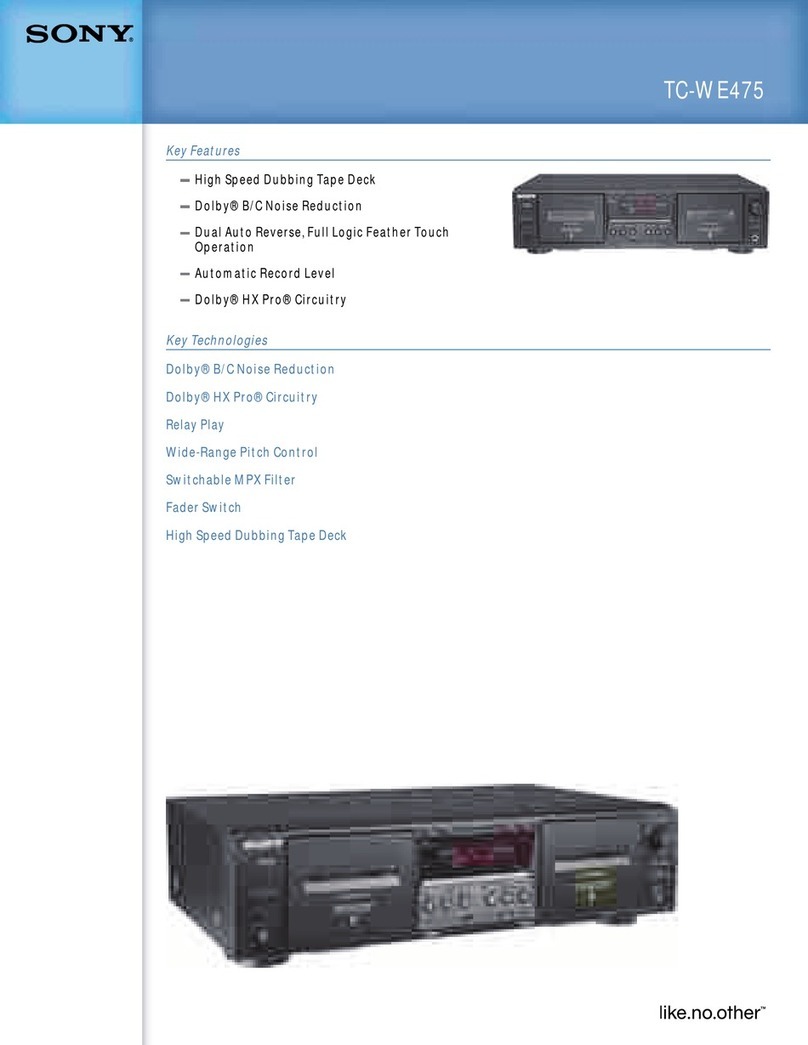 Sony TCW-E475 Specifications