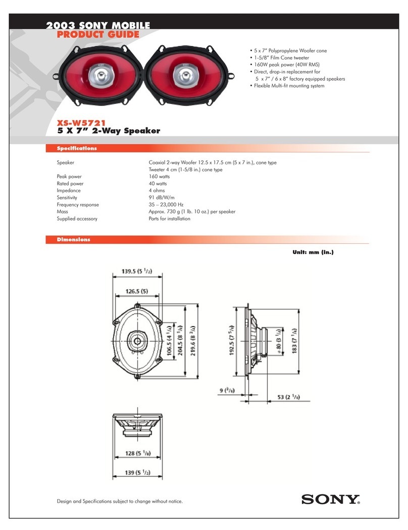 Sony XS-W5721 Marketing Specifications