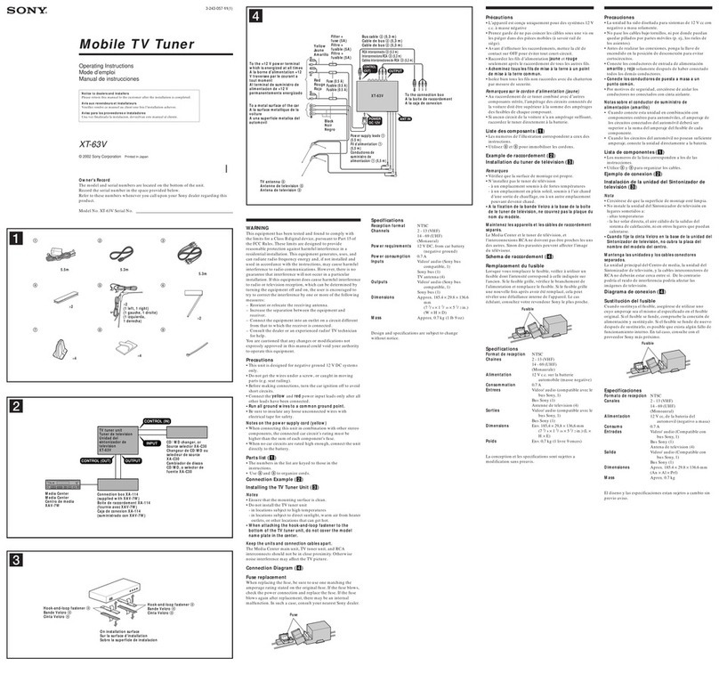 Sony XT-63V operating instructions