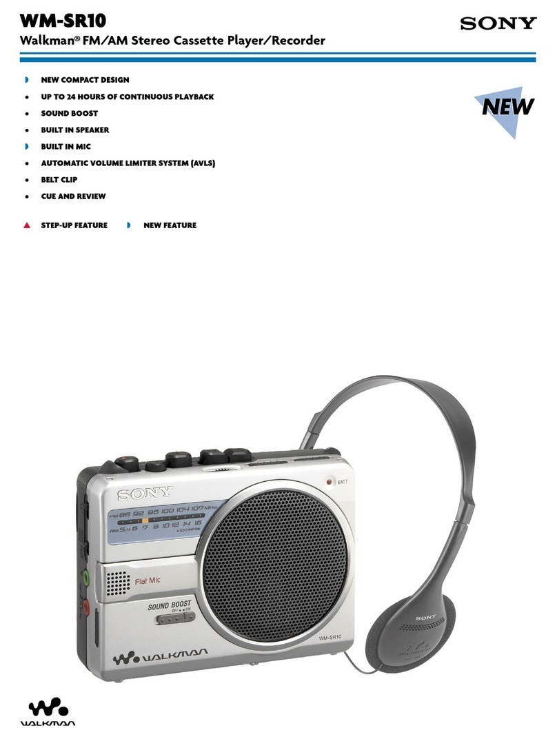 Sony Walkman WM-SR10 User manual