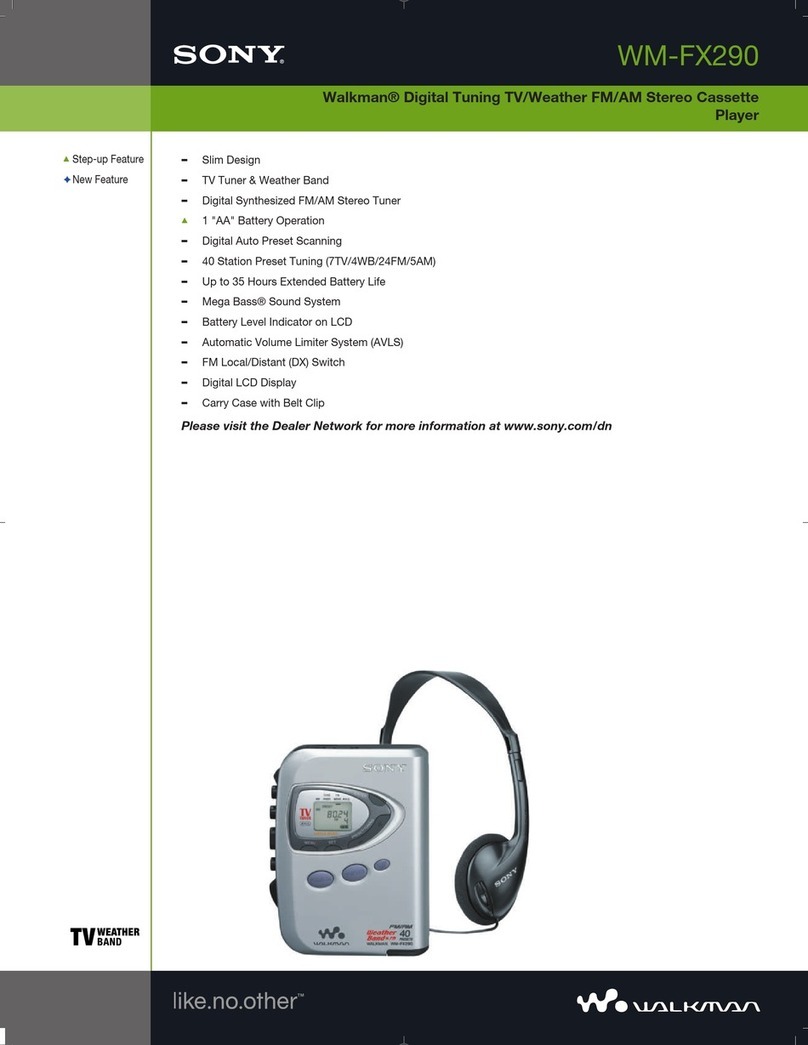 Sony Walkman WM-FX290 User manual