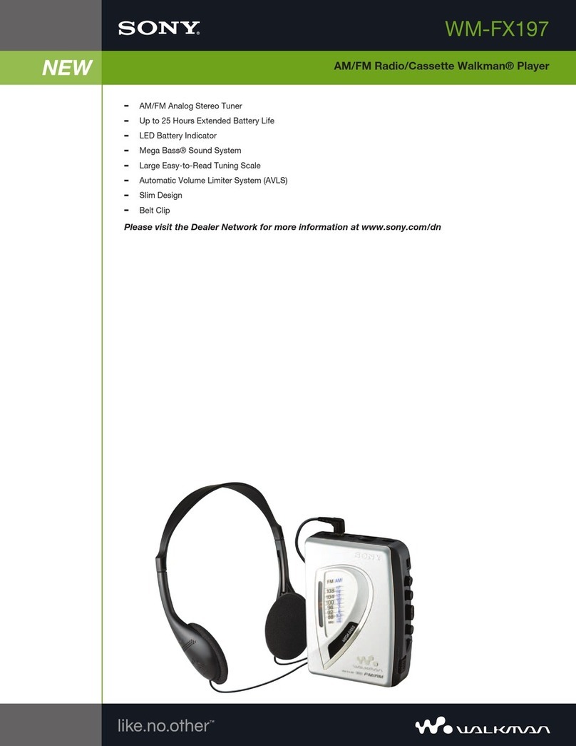 Sony WM-FX197 Marketing User manual Sony WM-FX197 Marketing User manual