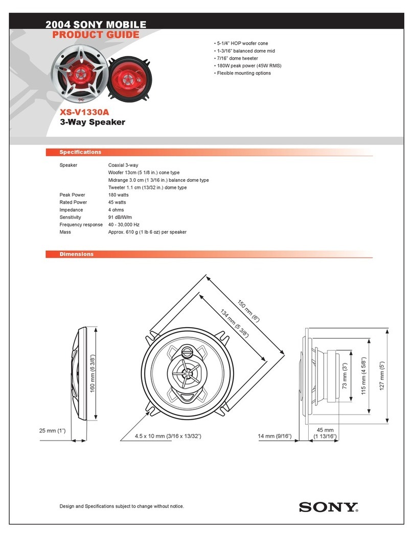 Sony XS-V1330A Marketing Product guide