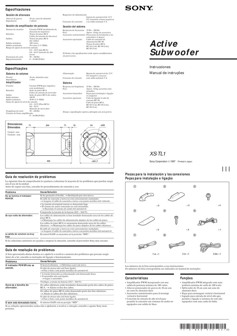 Sony XS-TL1 Instrucciones