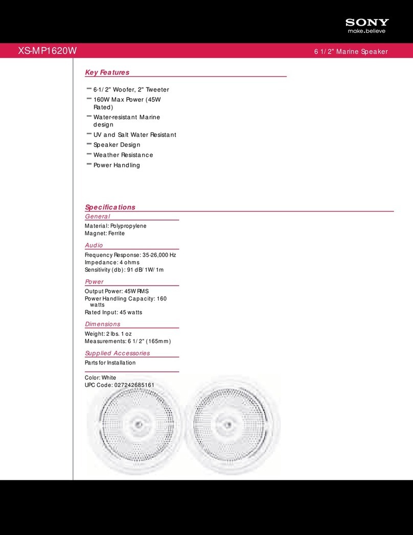 Sony XS-MP1620W Marketing Specifications