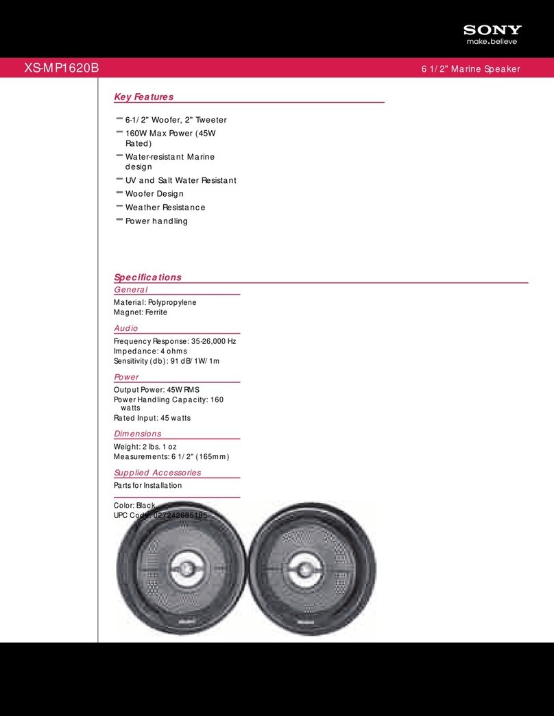 Sony XS-MP1620B Marketing Specifications