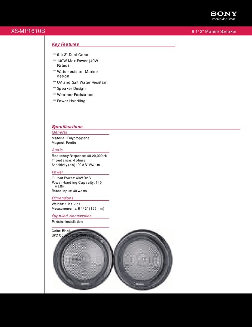Sony XS-MP1610B Marketing Specifications