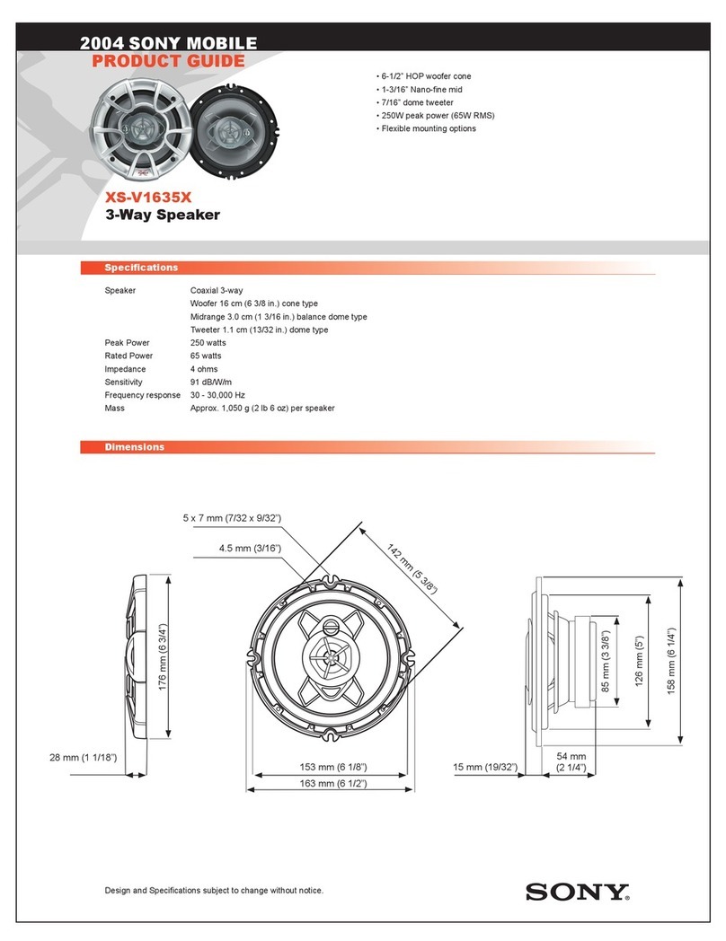 Sony XS-V1635X Instructions (primary manual) User manual Sony XS-V1635X Instructions (primary manual) User manual