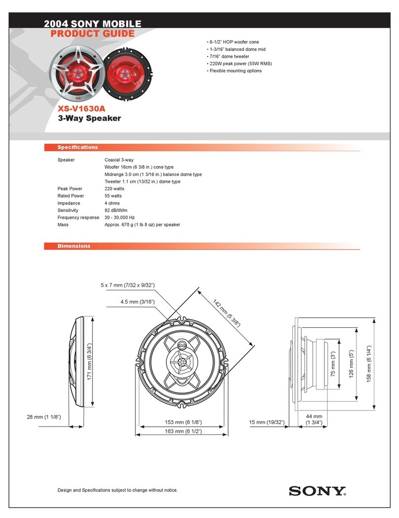 Sony XS-V1630A Marketing Product guide