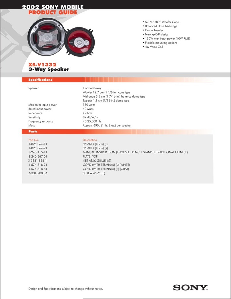 Sony XS-V1332 Marketing Product guide