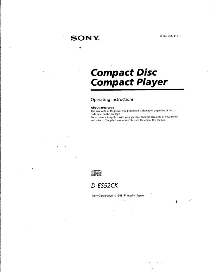 Sony CD Walkman D-ES52CK operating instructions
