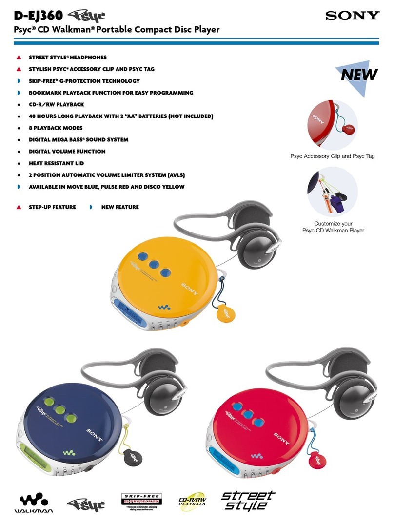 Sony D-EJ360 - PSYC CD Walkman User manual