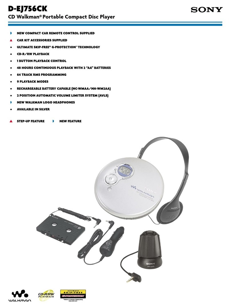 Sony CD Walkman D-EJ756CK User manual